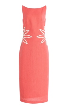 Exclusive Kamar Embroidered-Linen Midi Dress