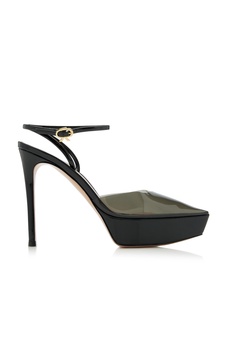 PVC, Leather Platform Pumps