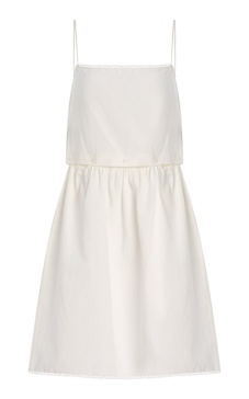 Buttoned Cotton-Linen Mini Dress