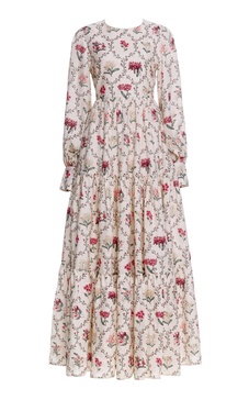 Nuez Floral Linen Maxi Dress