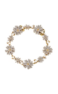 18k Yellow Gold Vermeil Daisy Diamond Bracelet 