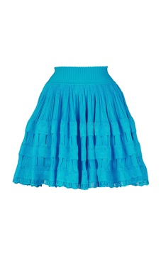 Pointelle-Knit Crinoline Mini Skirt