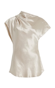 Kobe Draped Satin Bias Top