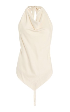 Lisbon Open Back Draped Jersey Halter Top