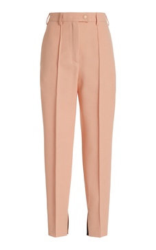 High-Rise Stretch-Natté Wool Slim Pants
