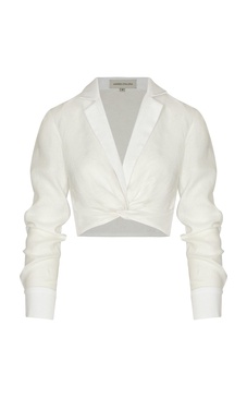 Brisas Twisted Linen Crop Top