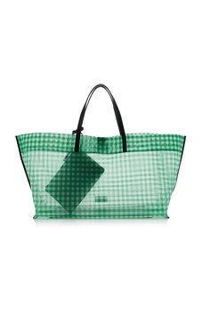 Christos Large Gingham-Mesh Tote Bag
