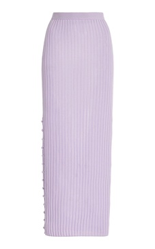 Logan Ribbed Silk-Cashmere Maxi Skirt