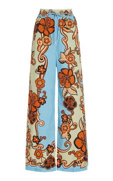 Ondine Printed Organic Cotton Wide-Leg Pants