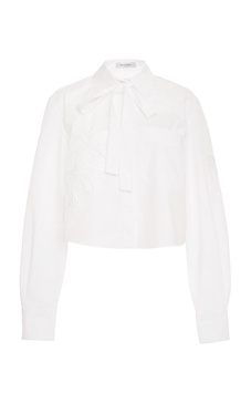 Embroidered Cropped Cotton Shirt