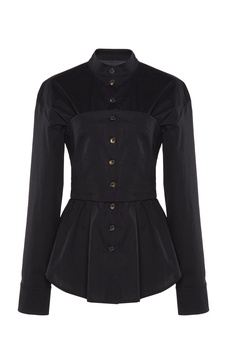 Stretch-Cotton Corset Shirt