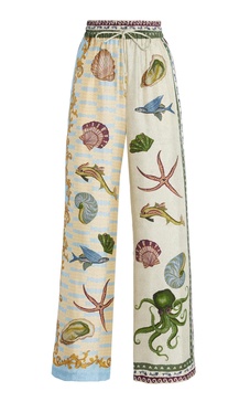 Bath House Silk Twill Wide-Leg Pants