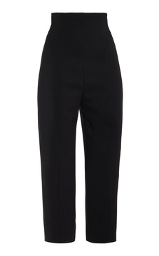 High-Waist Stretch-Wool Capri Pants