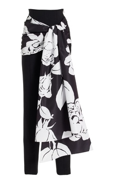 Sash-Detailed High-Rise Wool Suiting Skinny Pants