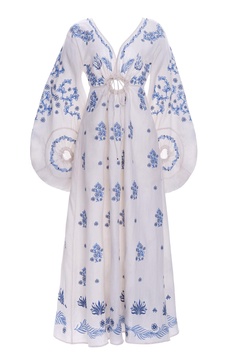 Francisca Tinaja Embroidered Linen Caftan