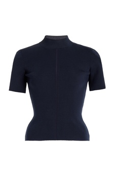 Ribbed-Knit Silk-Blend T-Shirt