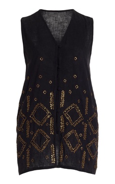 Cleo Embroidered Silk Vest