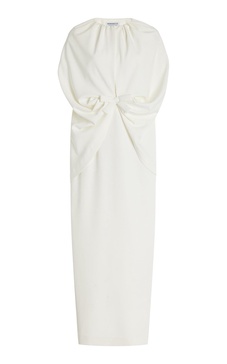 Gislene Cape-Detailed Crepe Maxi Dress