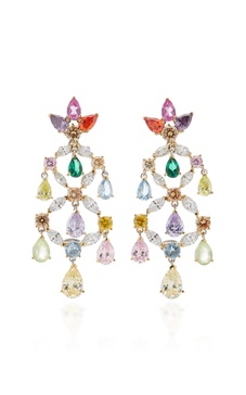Rainbow 18K Gold Multi-Stone Earrings
