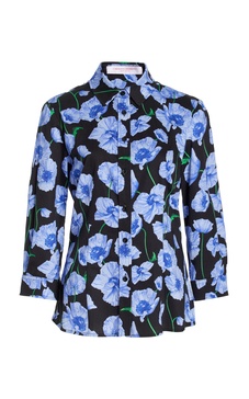Icon Printed Stretch-Cotton Top