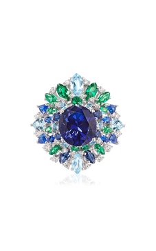 Mirage 18k Gold and Rhodium Vermeil Sapphire Ring