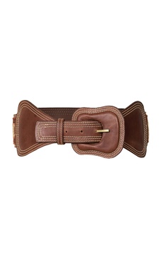 Appalachian Leather and Embroidered Cotton Belt