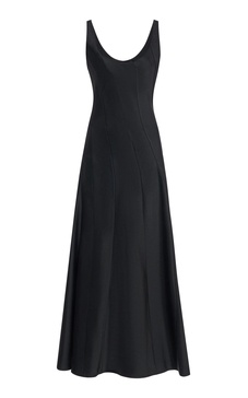 Scoop Neck Satin Maxi Dress