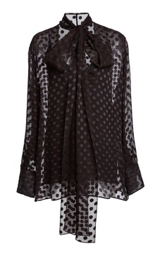 Tie-Neck Silk-Blend Top