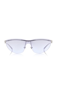 Mask-Frame Metal Sunglasses
