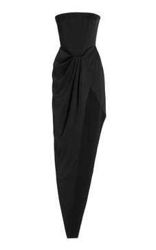 Ledger Satin-Crepe Strapless Gown