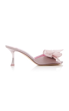 Jodi Bow-Embellished Glittered Mules