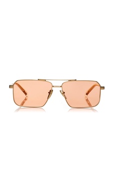 Aviator-Frame Metal Sunglasses