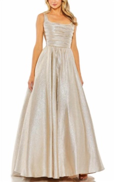 metallic fit and flare in gold