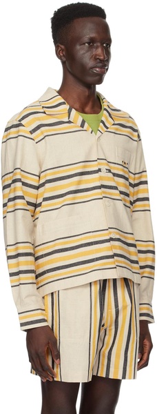 Beige & Orange Namesake Stripe Shirt