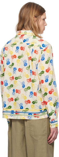 Multicolor Flower Stamp Long Sleeve Shirt