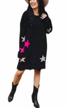 harper sweater dress in black