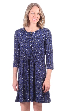 stevie dress in blue leopard