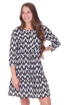 stevie dress in black & white ikat