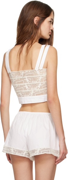 White Tennis Lace Tank