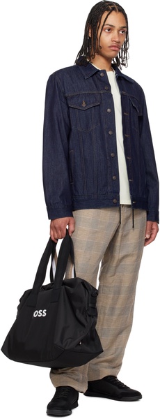 Black Contrast Logo Holdall Duffle Bag