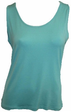 bra-friendly tank top in aqua