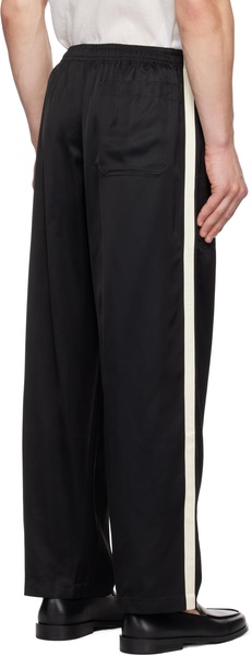 Black Satin Track Pants