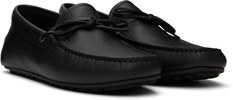 Black Grained-Leather Driver Sole Loafers