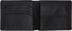 Black Leather Embossed Logo Wallet