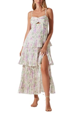 emmi dress in purple floral mesh