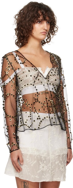 Black Sheer Fête Blouse