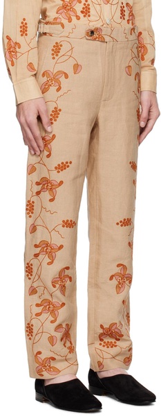 Orange Bougainvillea Trousers