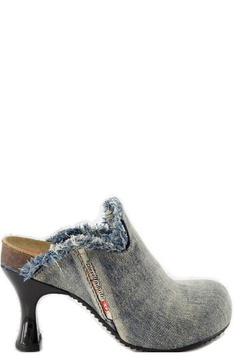 Frayed Denim Mules
