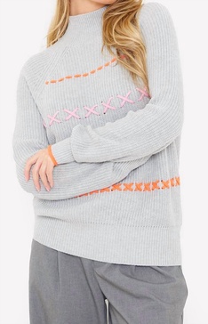 parker plait sweater in chromium/fondant