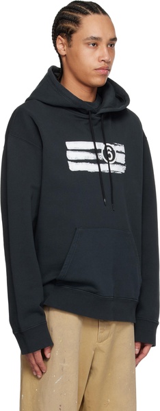 Black Printed Logo Hoodie
